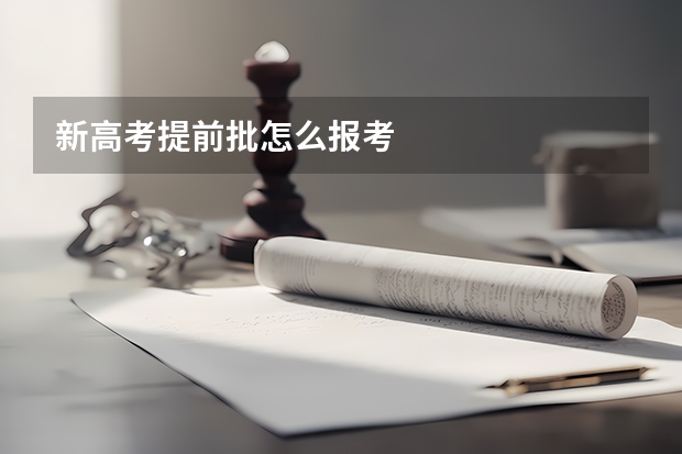新高考提前批怎么报考